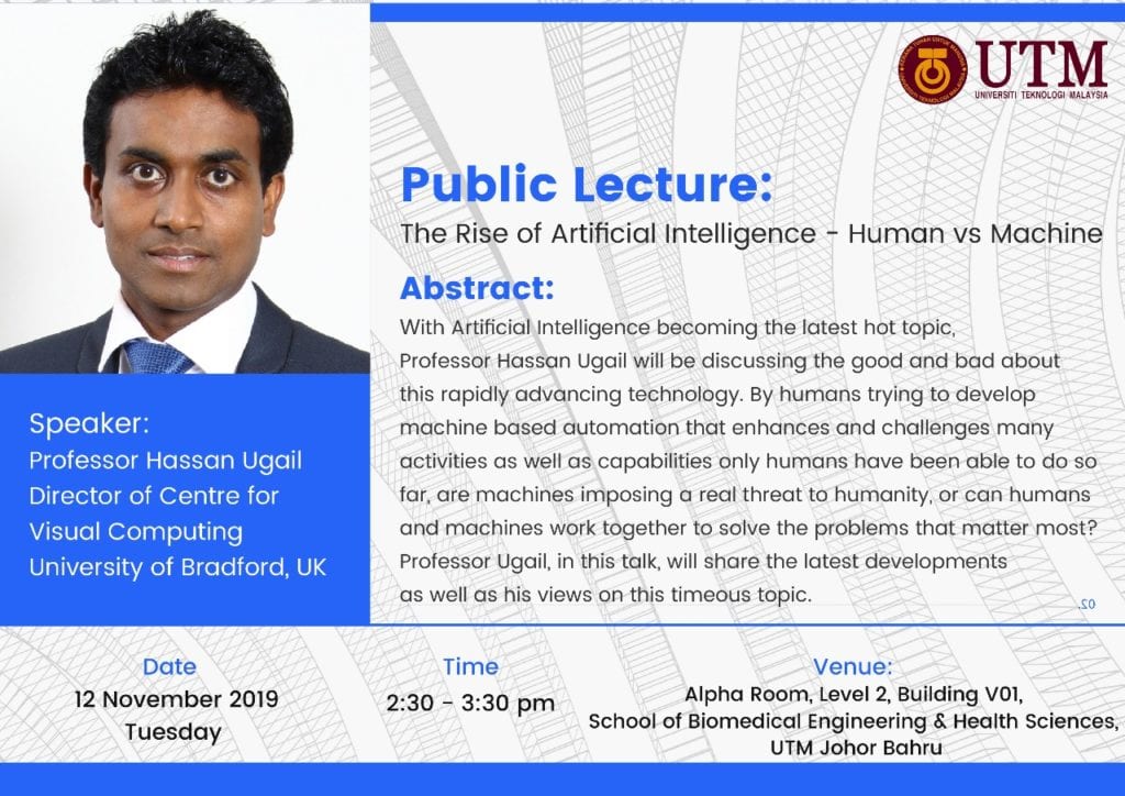 Public Lecture The Rise Of Artificial Intelligence Human Vs Machine By Professor Hassan Ugail Calendar Events